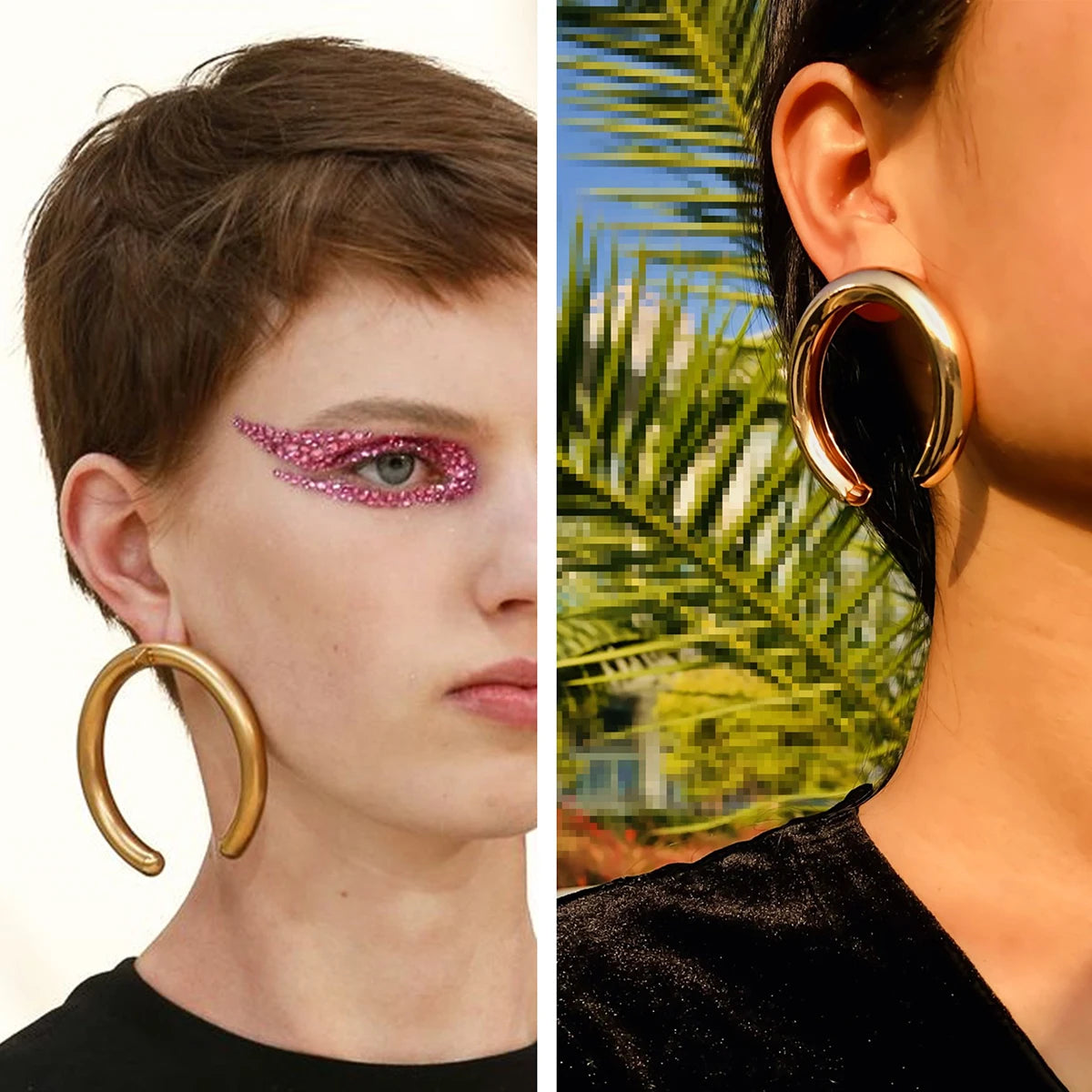 Big Open Round Drop Earrings