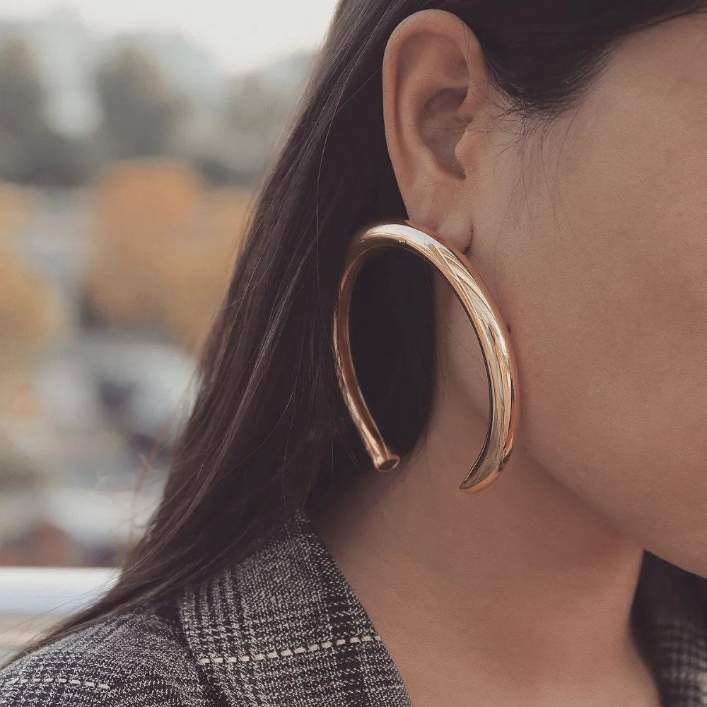 Big Open Round Drop Earrings