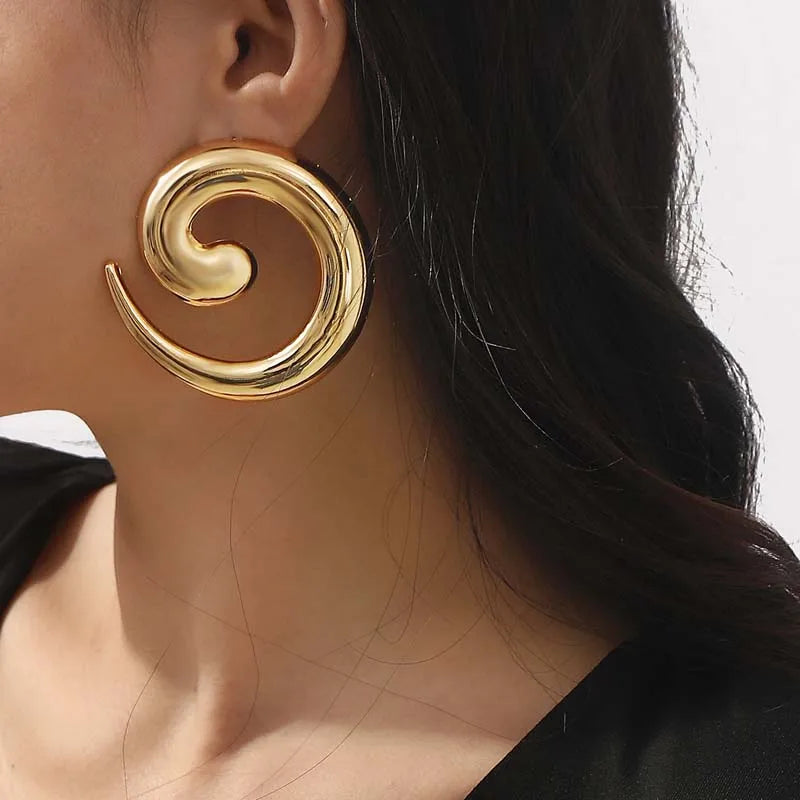 Vintage Irregular Spiral Stud Earrings