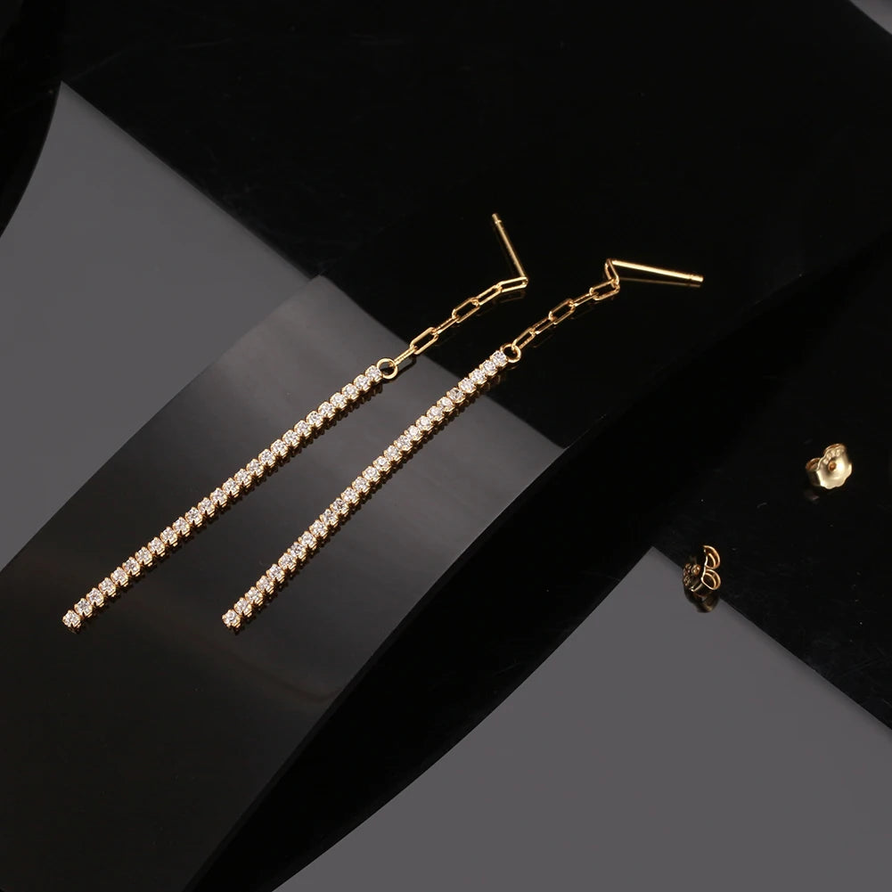 Minimalism Dangle Long Chains Earrings