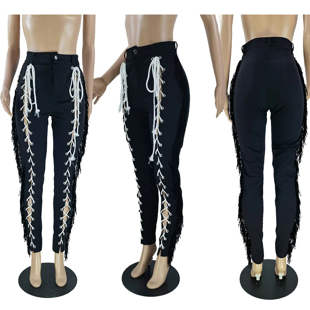 Lace-up High Waist Pant