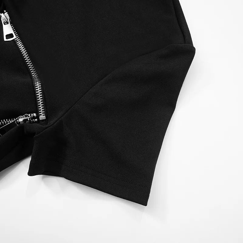 Short Sleeve Zipper T-shirt