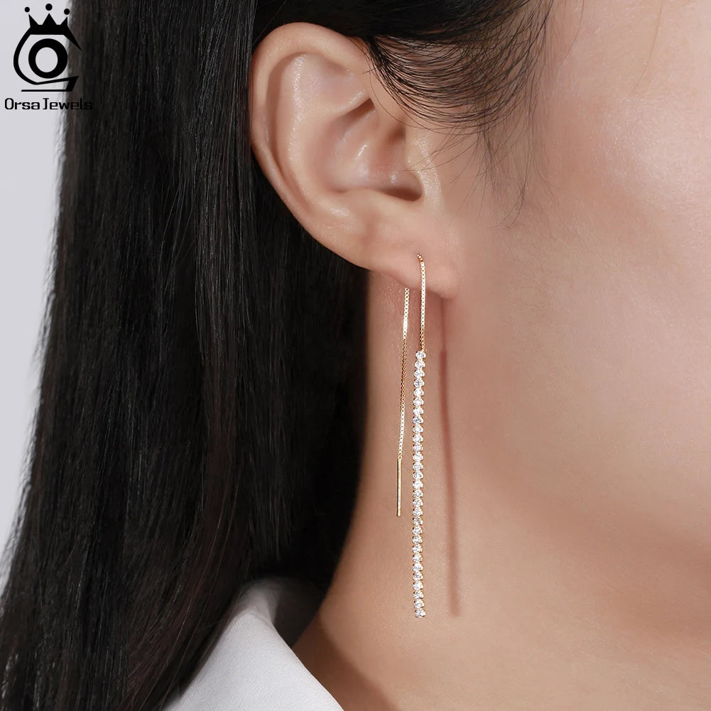 Minimalism Dangle Long Chains Earrings