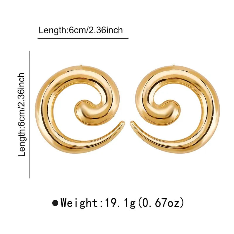 Vintage Irregular Spiral Stud Earrings