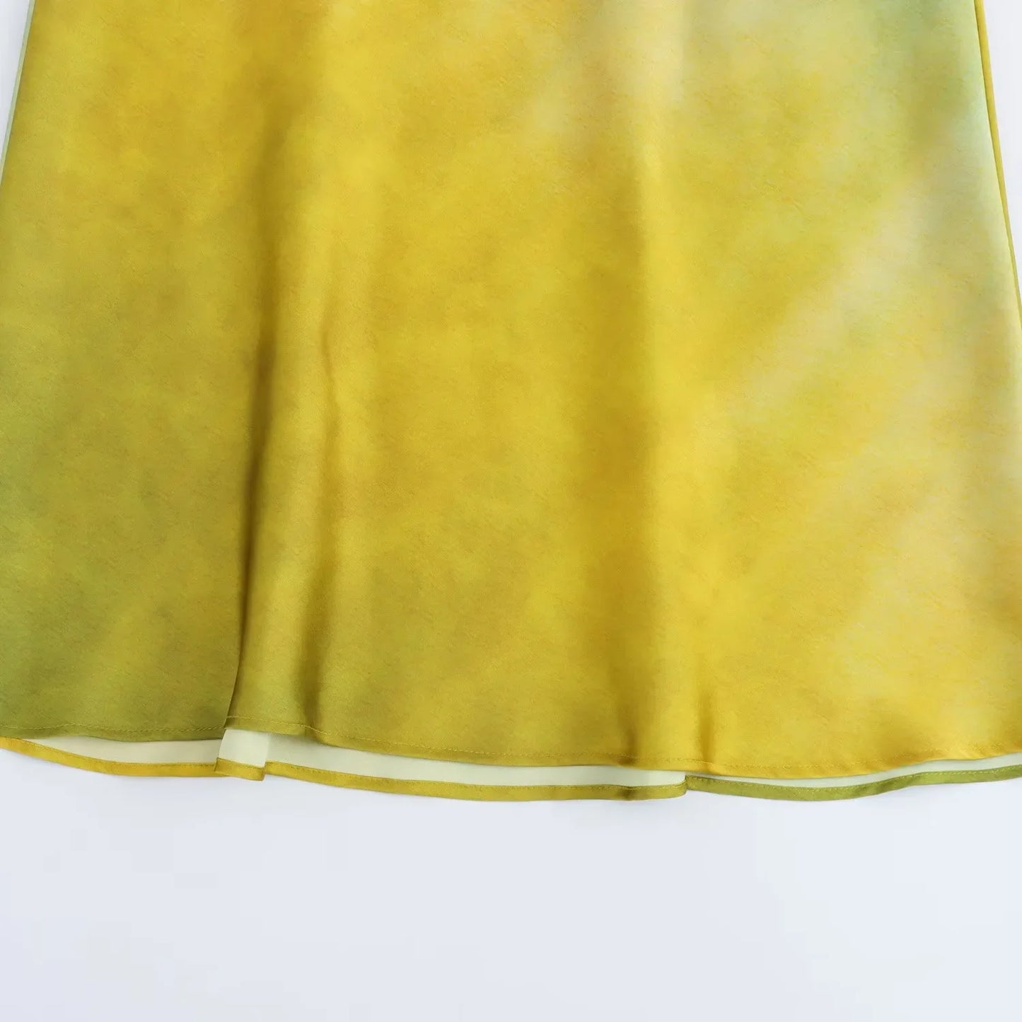 Tie Dye Satin Asymmetric Dress
