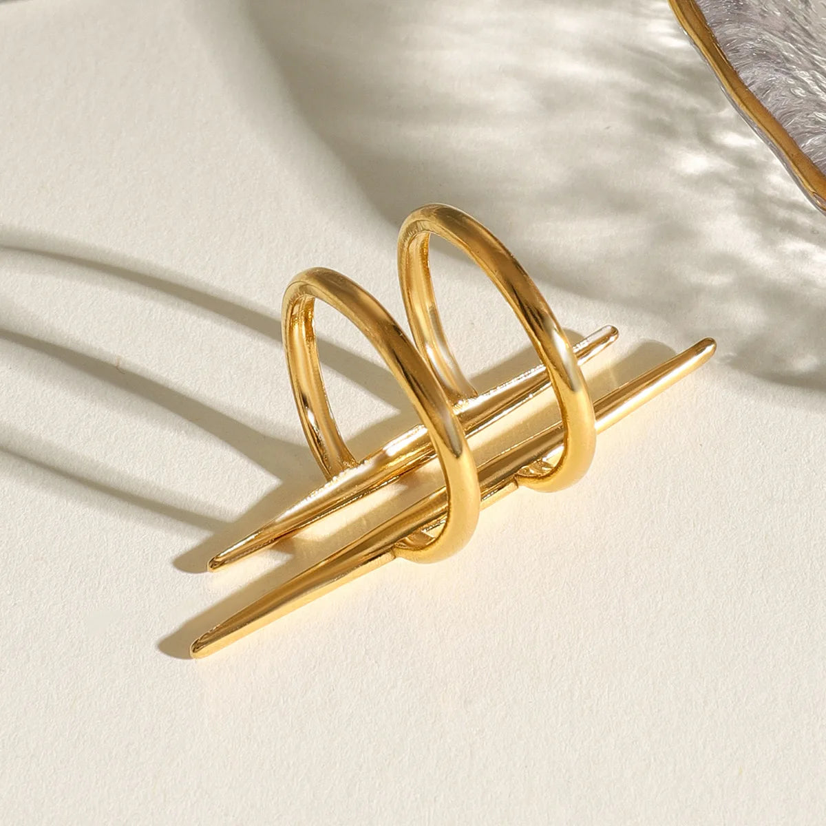 Vintage Double Line Hollowed Out Ring