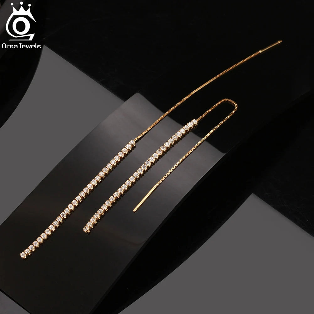 Minimalism Dangle Long Chains Earrings