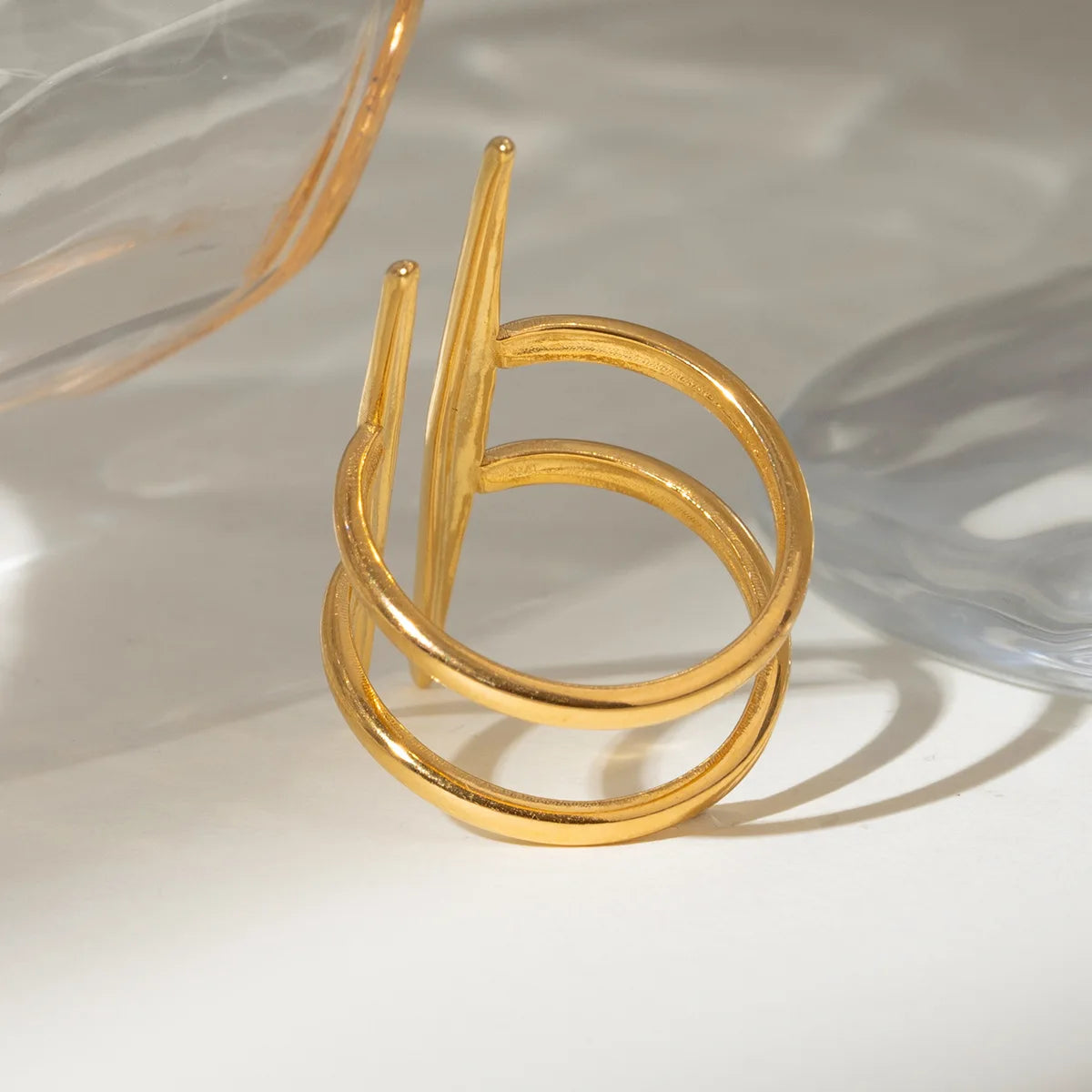 Vintage Double Line Hollowed Out Ring