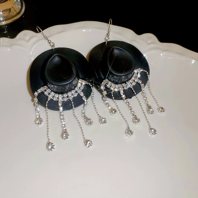 Cowboy Hat Drop Dangle Earrings