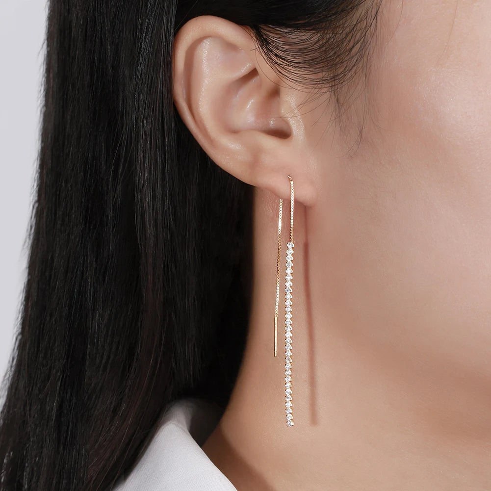 Minimalism Dangle Long Chains Earrings