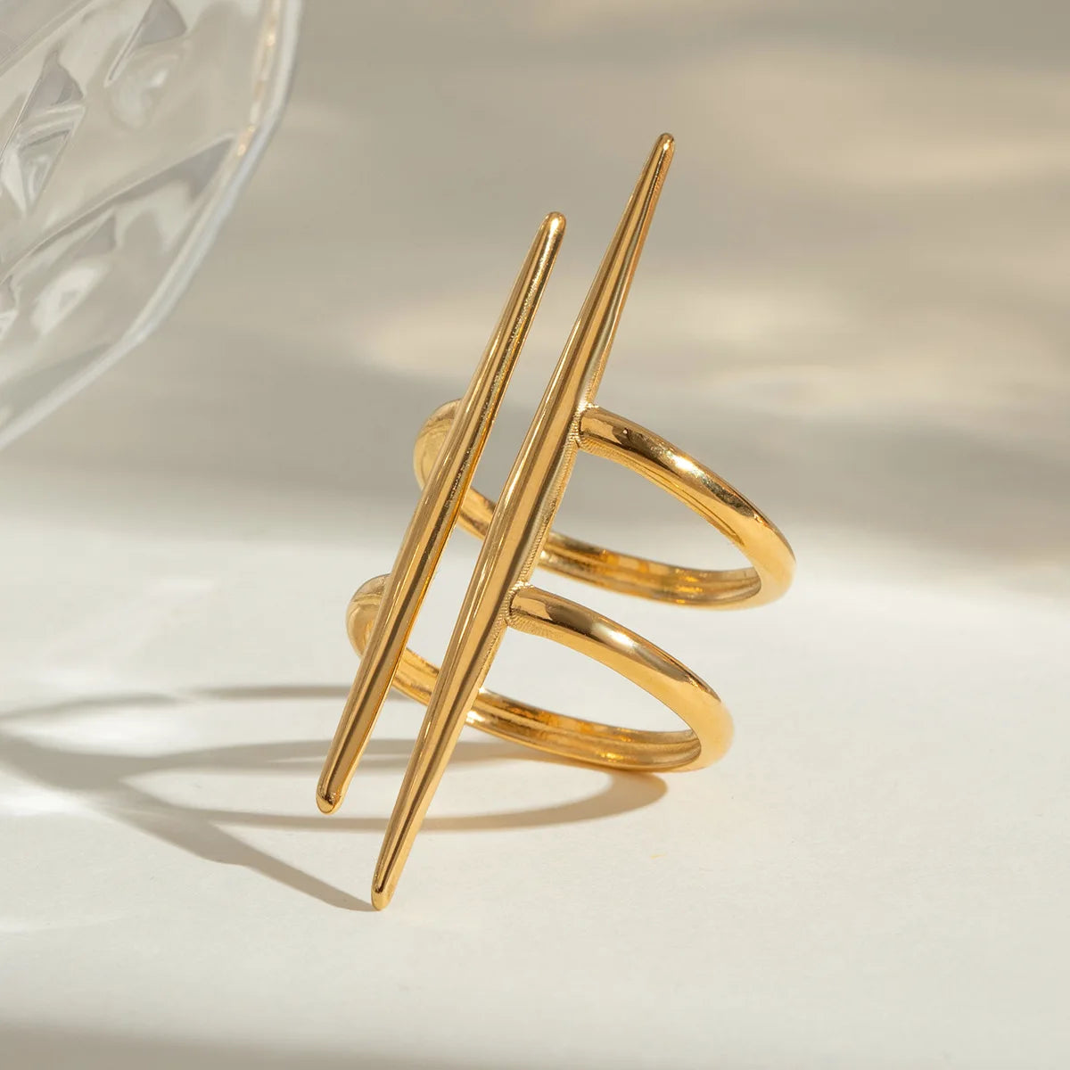 Vintage Double Line Hollowed Out Ring