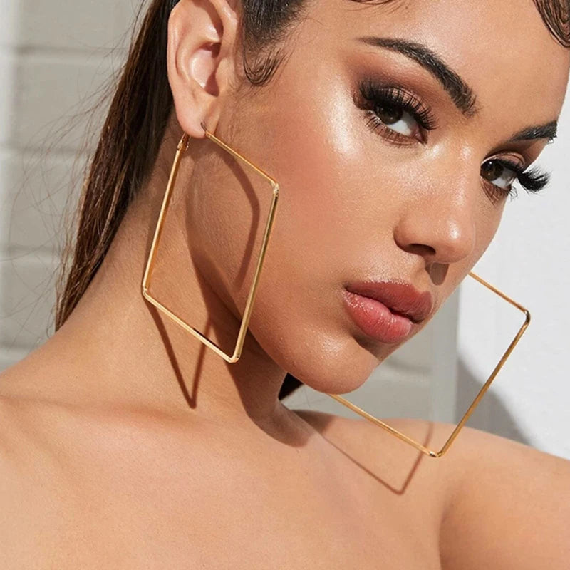 Oversize Geometric Big Hoop Earrings