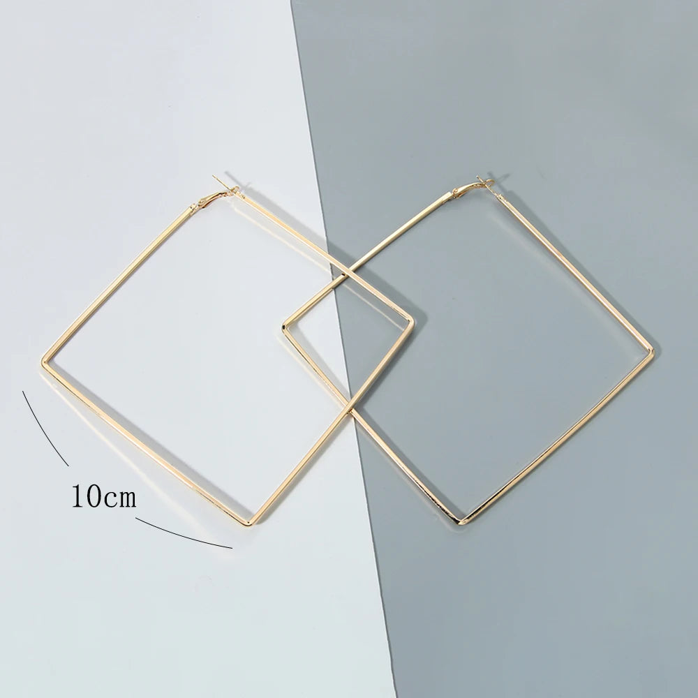 Oversize Geometric Big Hoop Earrings
