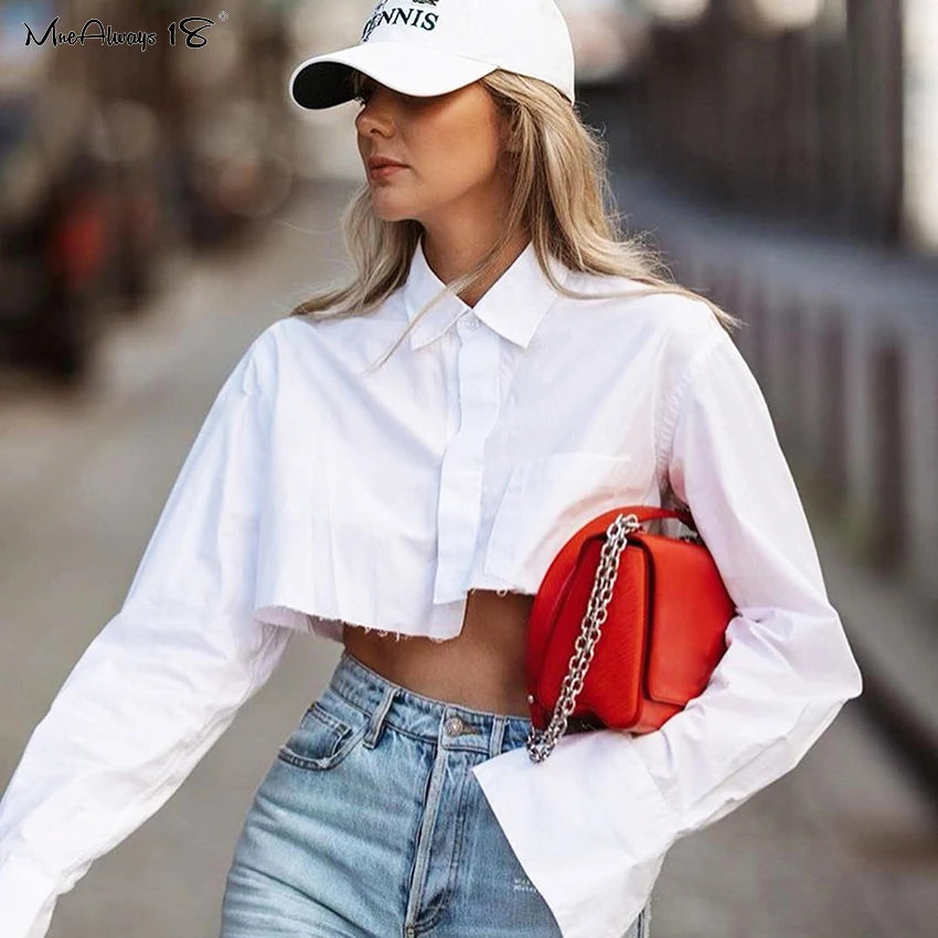 White Cropped Blouse