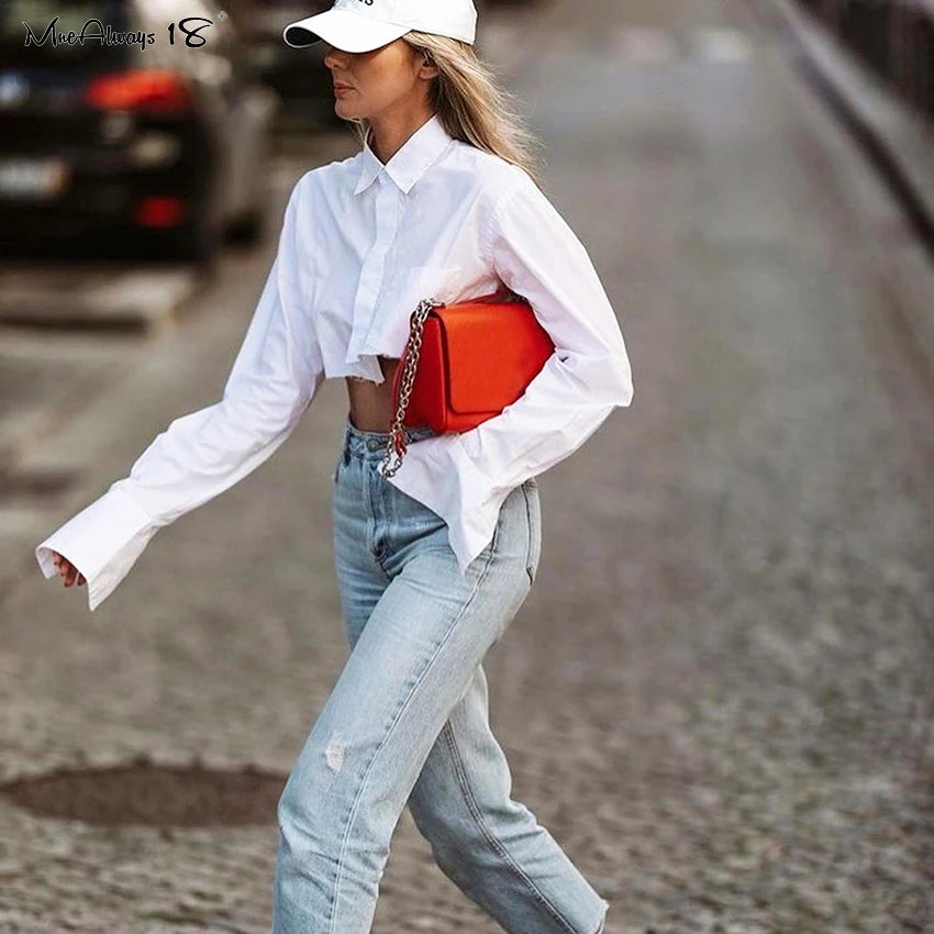 White Cropped Blouse