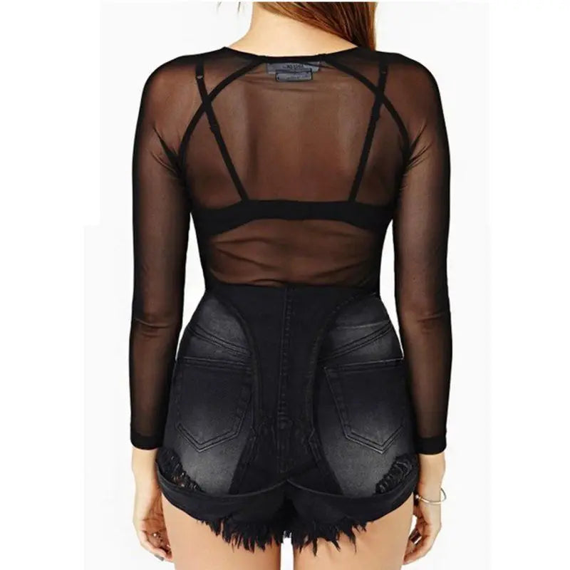 Sexy Black Mesh Top