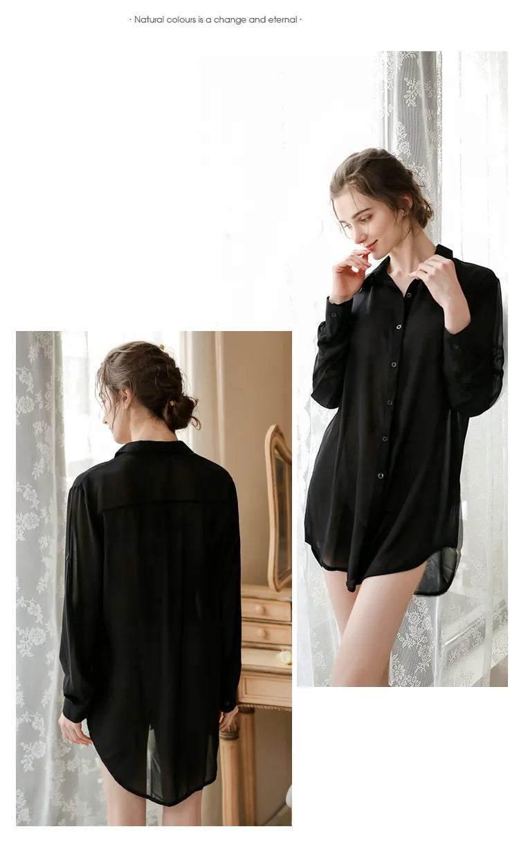 Loose Style Sheer Blouse