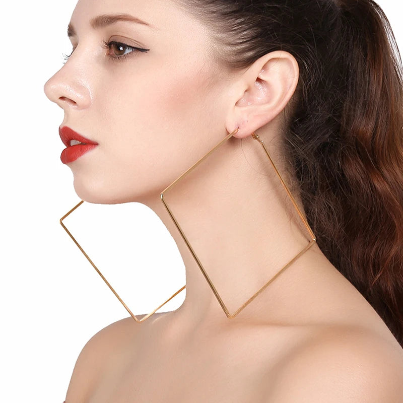 Oversize Geometric Big Hoop Earrings