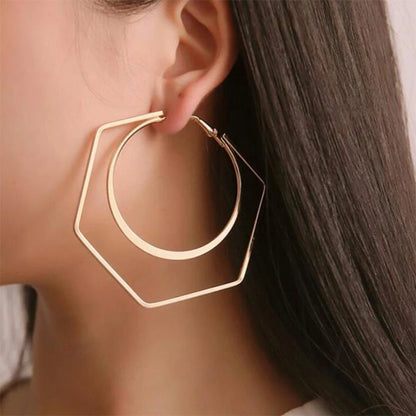 Oversize Geometric Big Hoop Earrings