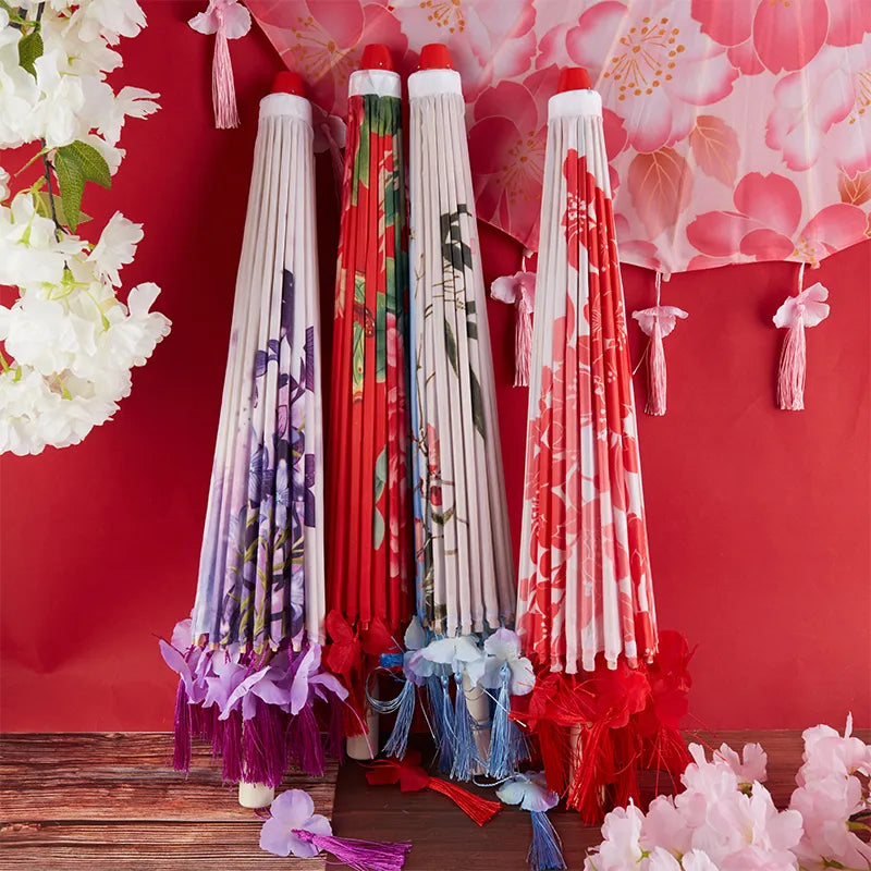 Japanese Cherry Blossoms Cloth Umbrella