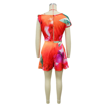Tie Dye Sleeveless V-neck Jumpsuit