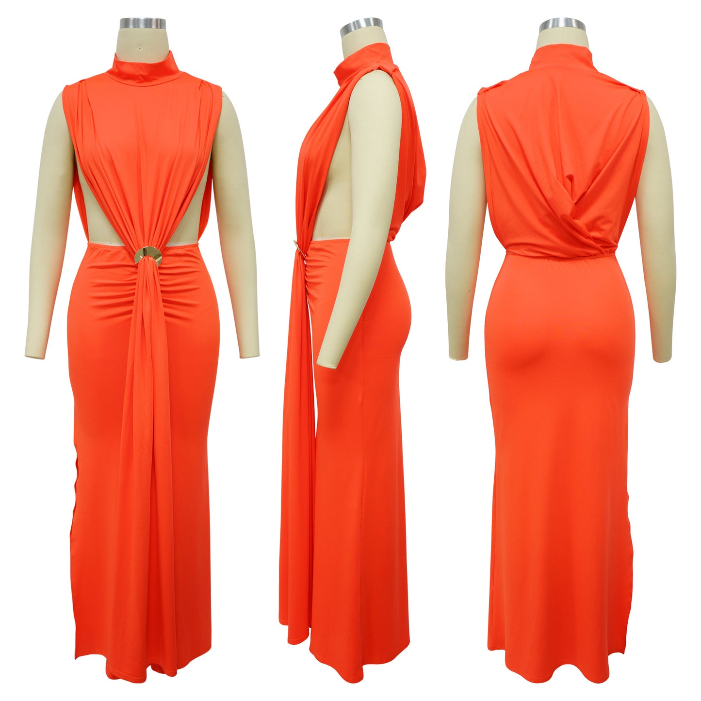 High Split Stacked Bodycon Maxi Dress