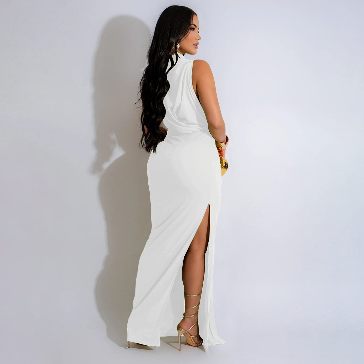 High Split Stacked Bodycon Maxi Dress