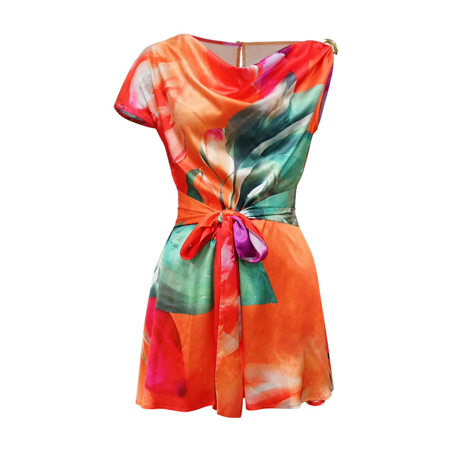 Tie Dye Sleeveless V-neck Jumpsuit