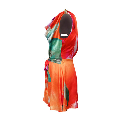 Tie Dye Sleeveless V-neck Jumpsuit