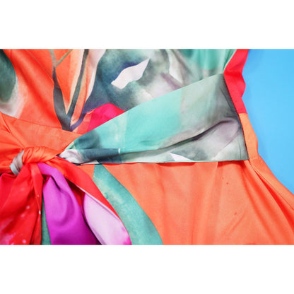 Tie Dye Sleeveless V-neck Jumpsuit