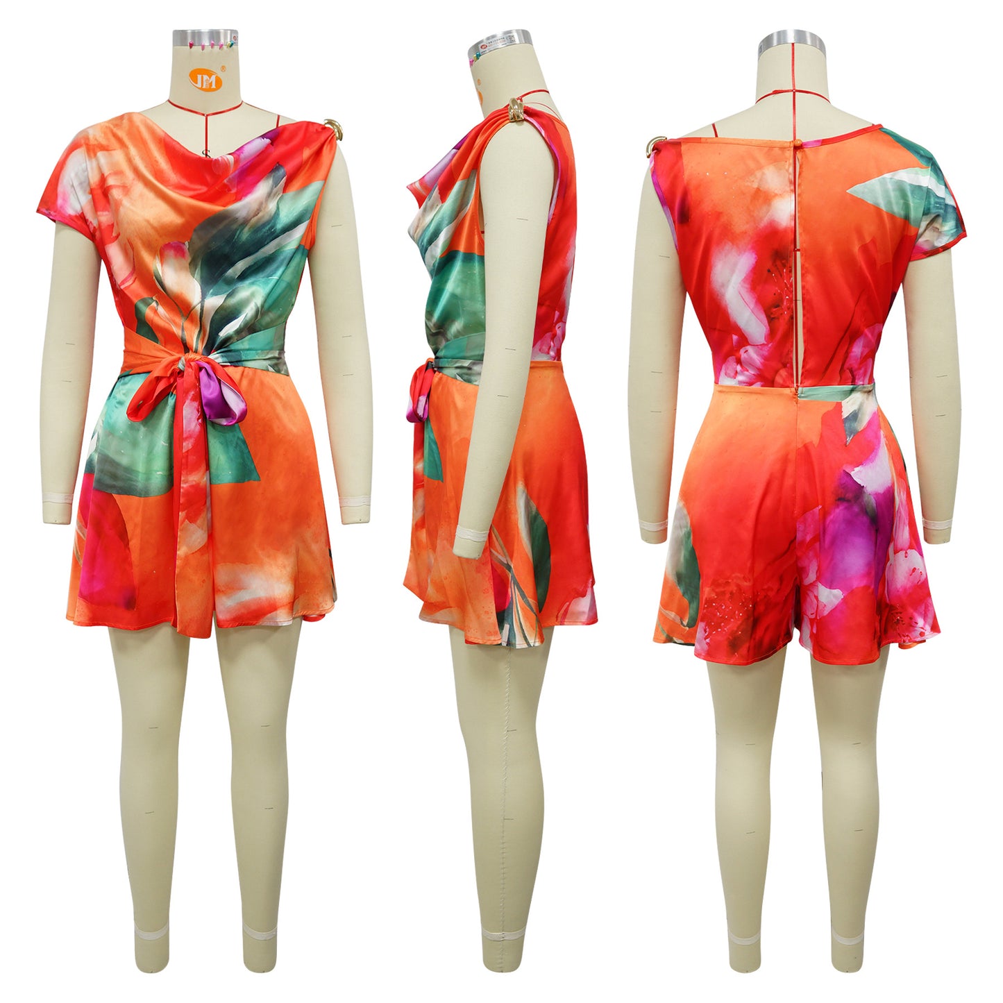 Tie Dye Sleeveless V-neck Jumpsuit