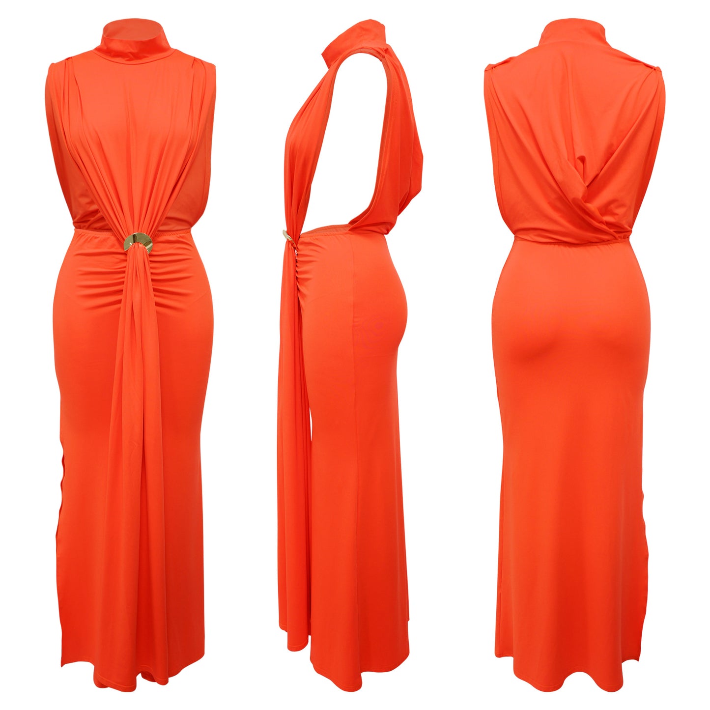 High Split Stacked Bodycon Maxi Dress