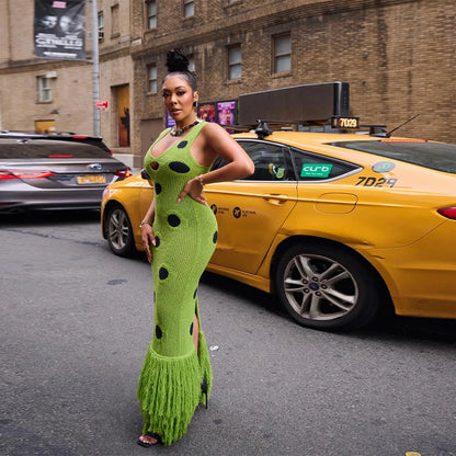 Sexy See Through Knitted Maxi Dress