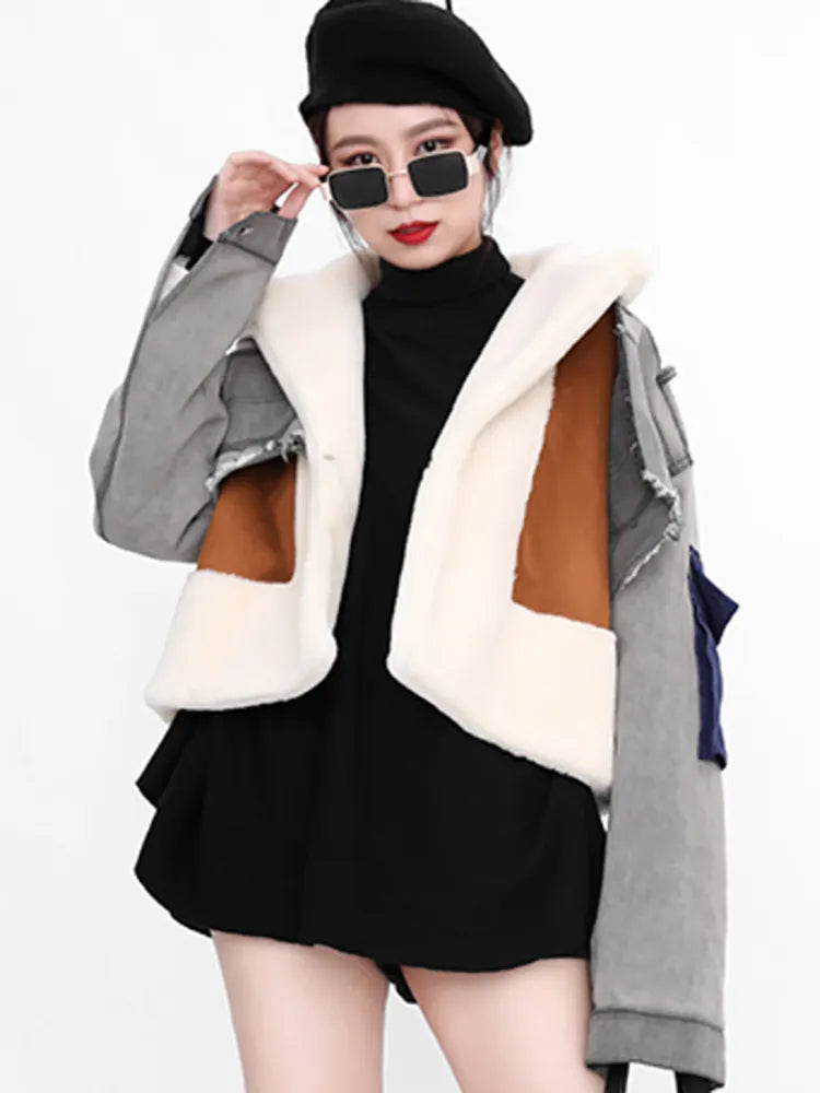 Wool Liner Turn Down Collar Jacket