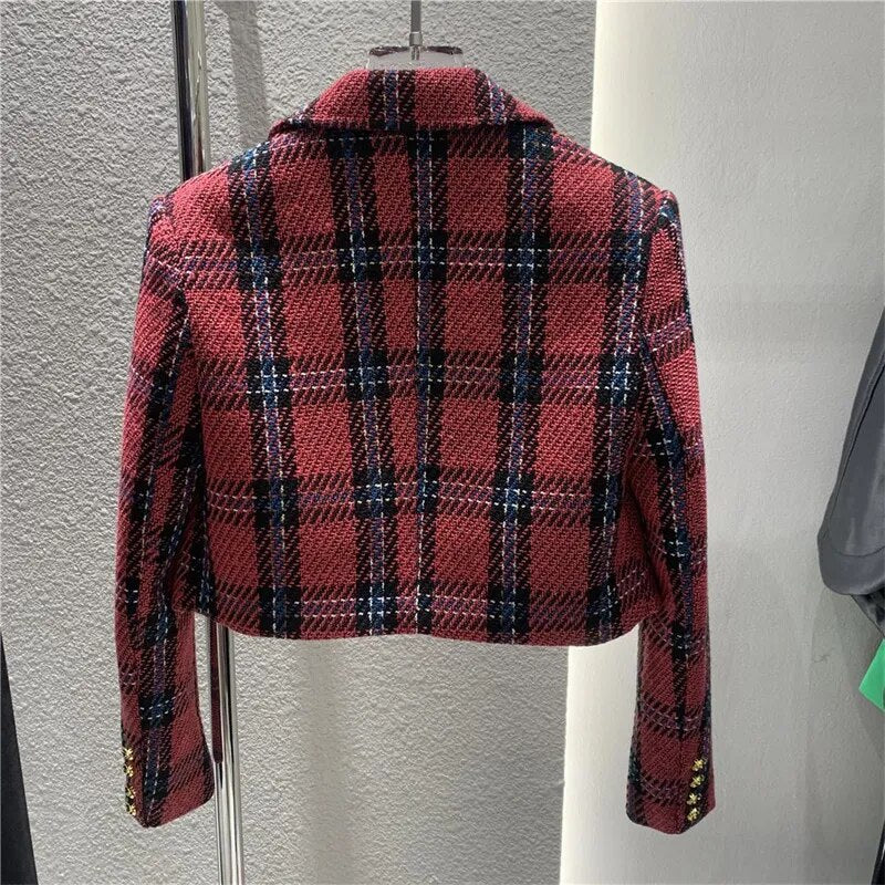 Plaid Woolen Jacket