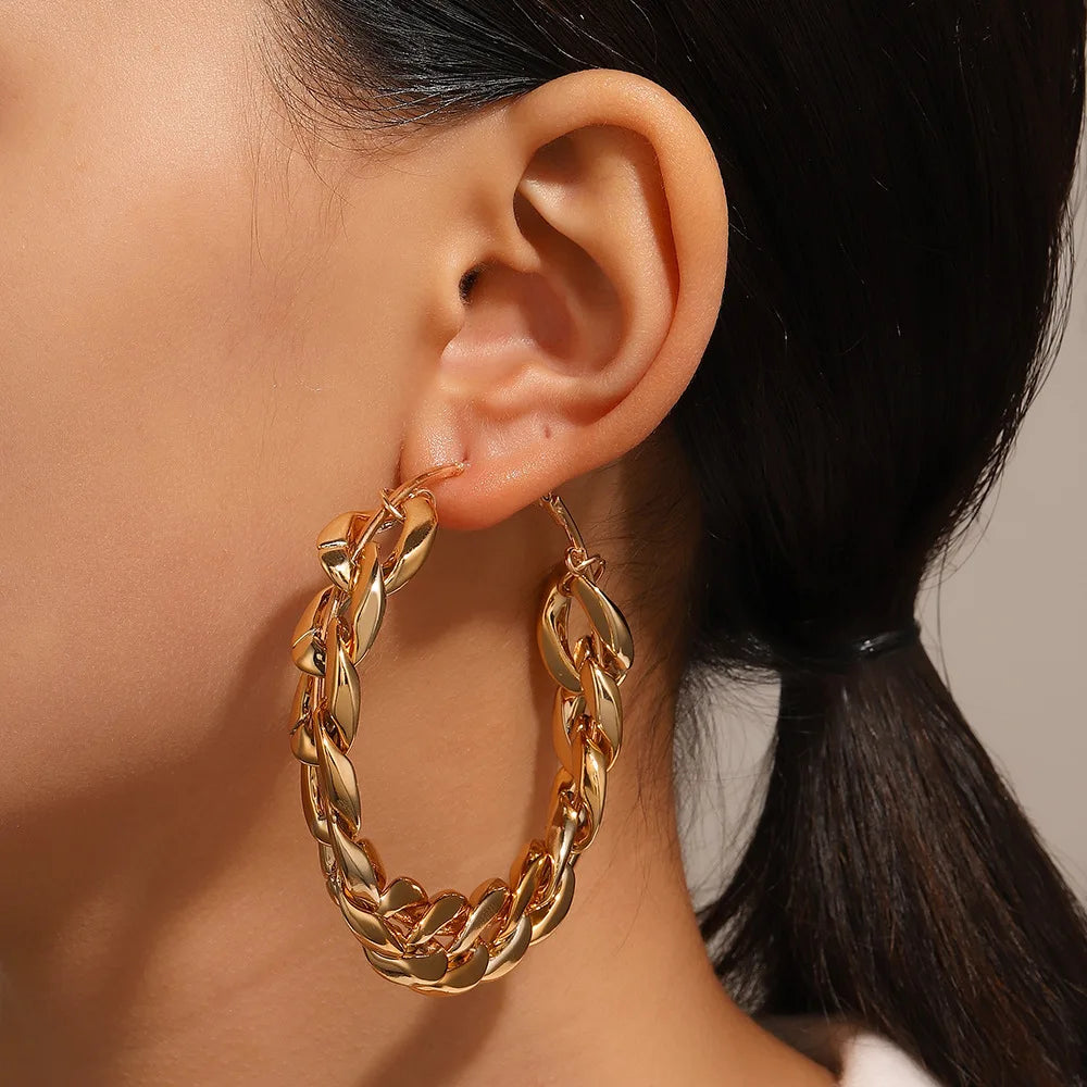 Punk Style Oversized Large Hoop Earrings