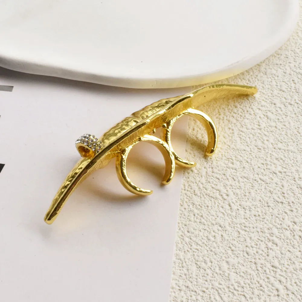 Exaggerated Golden Plated Lips Ring