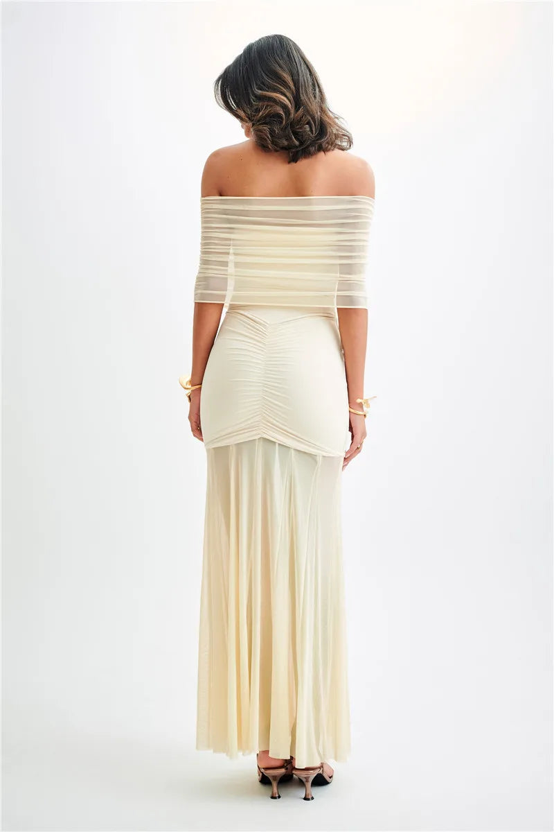 Off-shoulder Maxi Dress