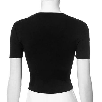 Short Sleeve Zipper T-shirt
