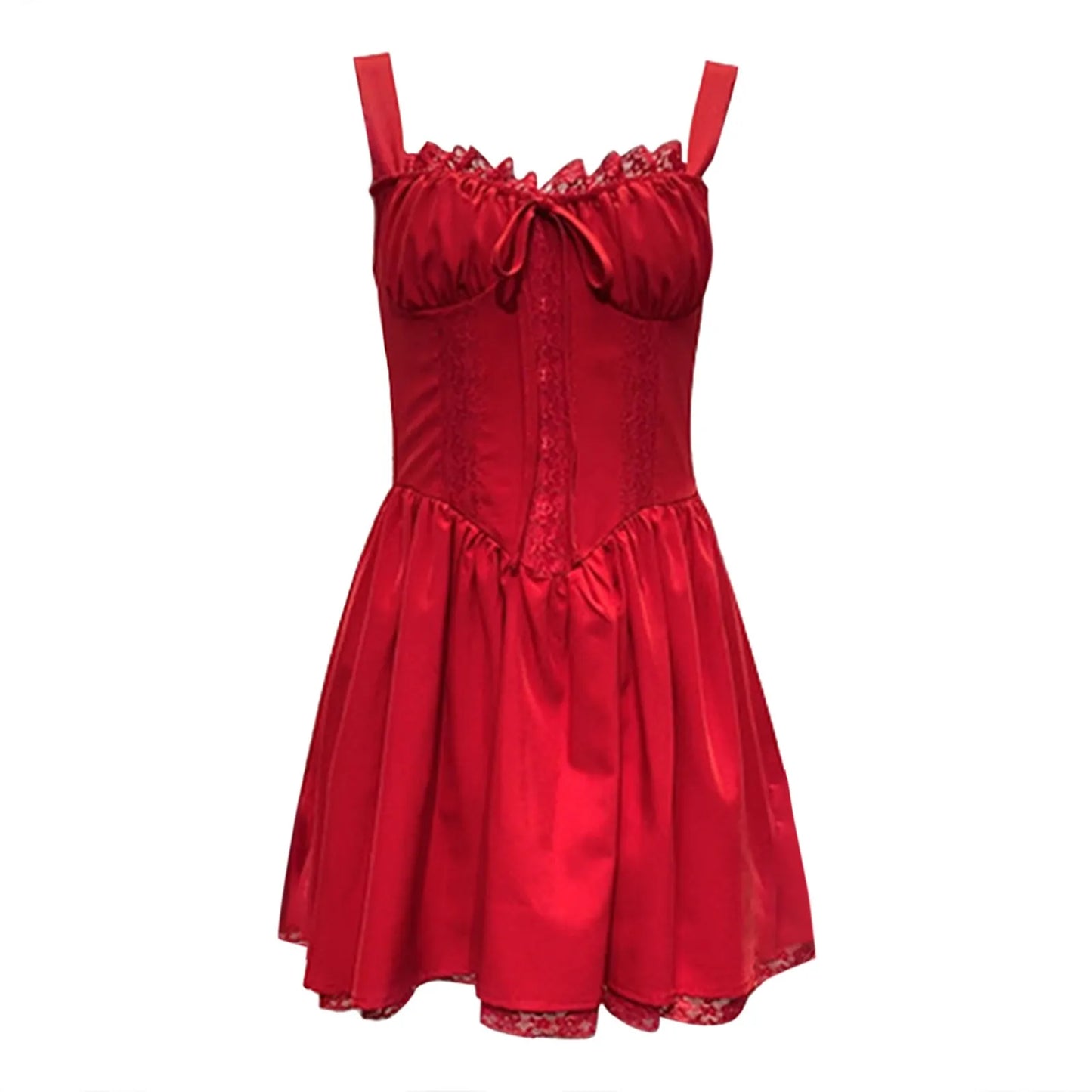 French Bow Spaghetti Strap Dress