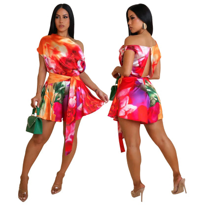 Tie Dye Sleeveless V-neck Jumpsuit