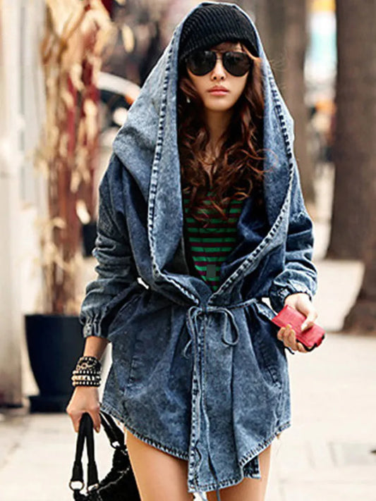 Denim Oversized Hooded Jacket