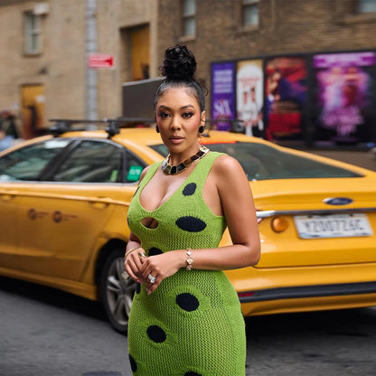 Sexy See Through Knitted Maxi Dress