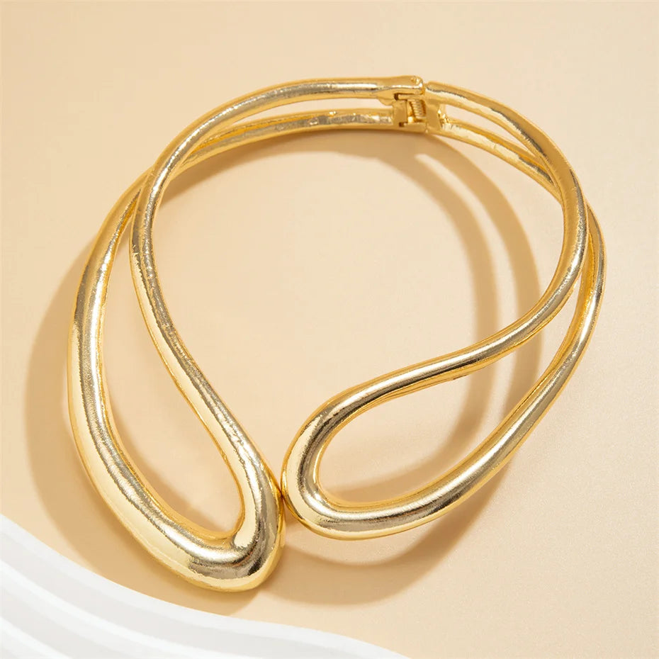 Big Open Torques Choker and Bracelet