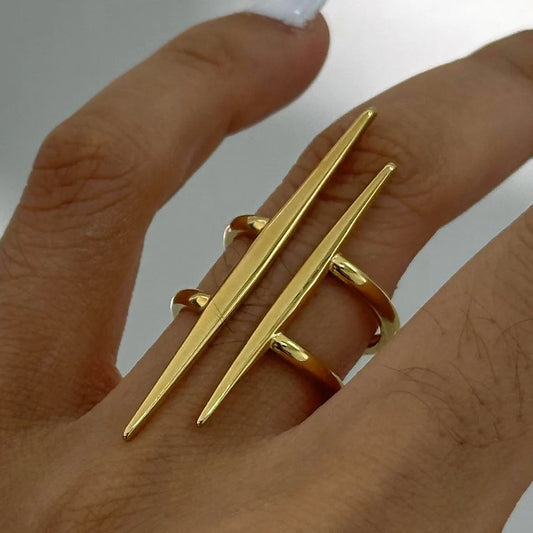 Vintage Double Line Hollowed Out Ring