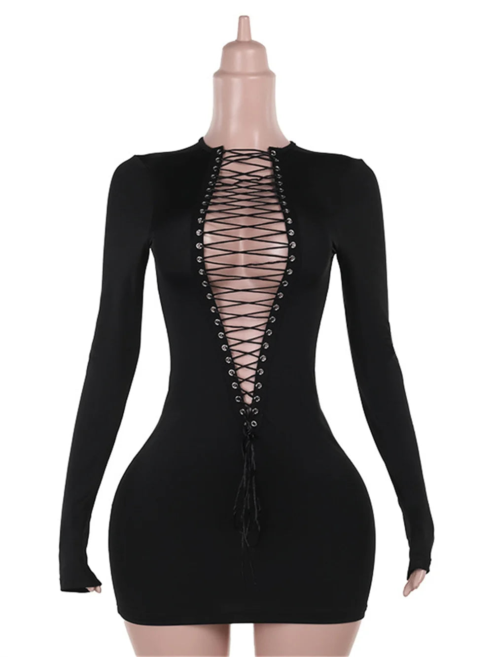 Hollow Shirring Sexy Dress