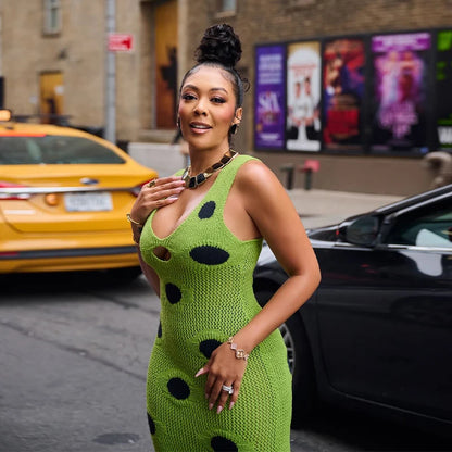 Sexy See Through Knitted Maxi Dress