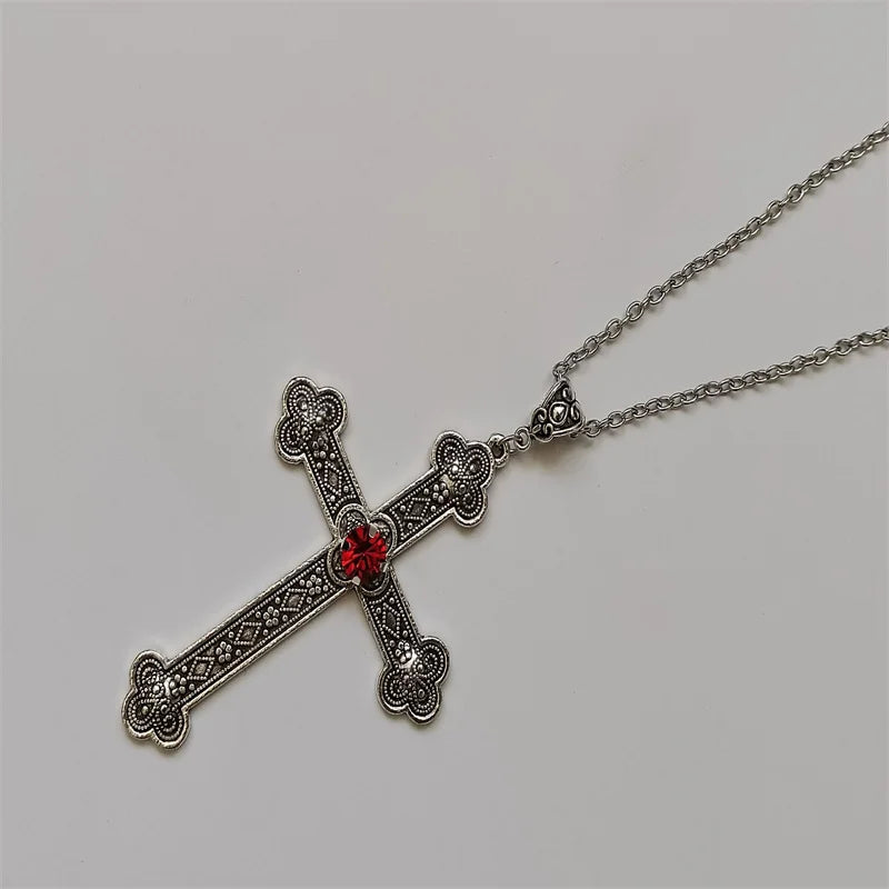 Rhinestone Cross Jewel Necklace