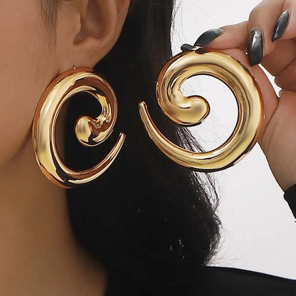 Vintage Irregular Spiral Stud Earrings