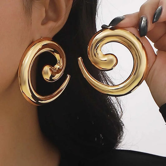 Vintage Irregular Spiral Stud Earrings